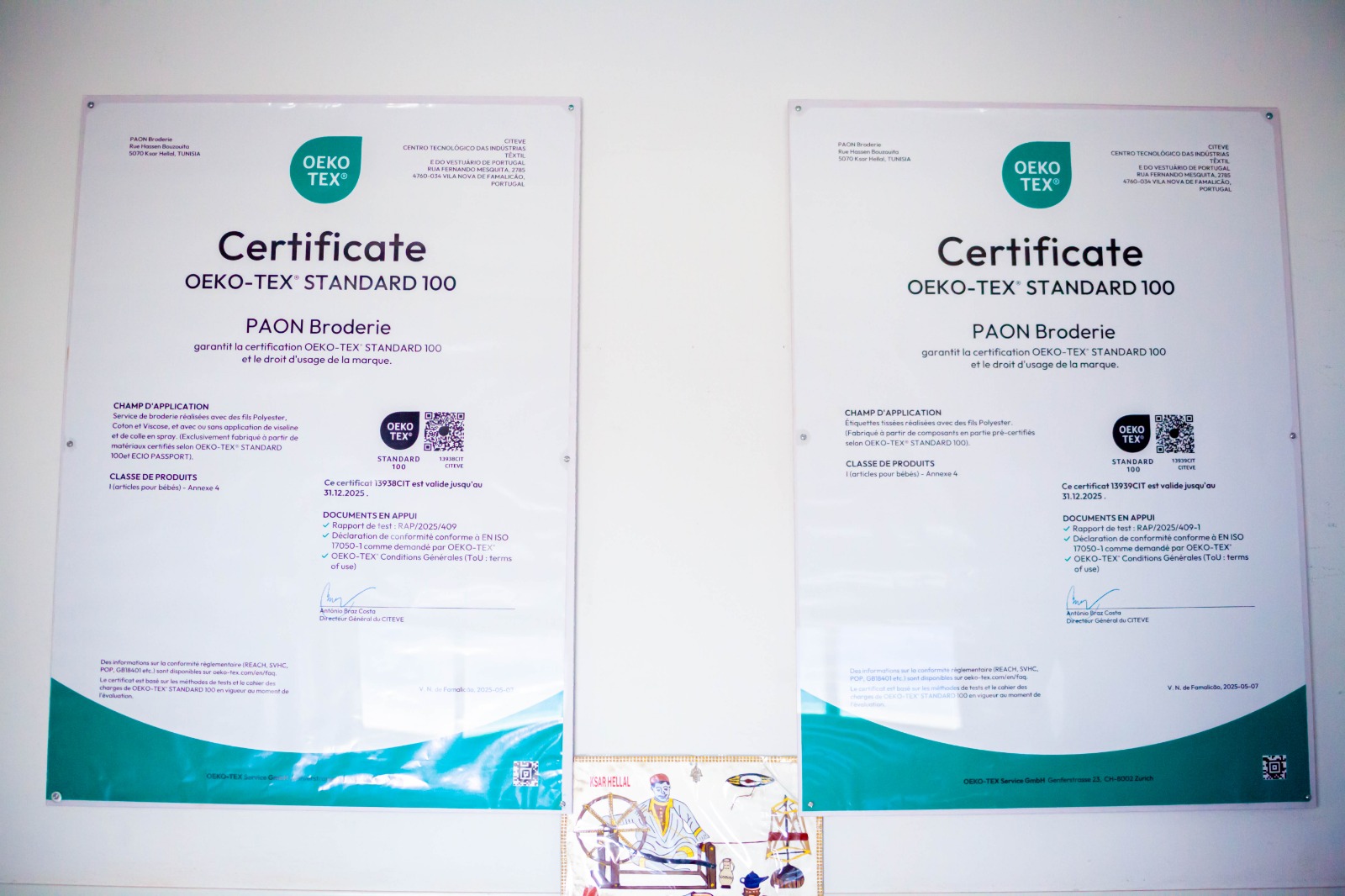 Le Paon Brod certifcate